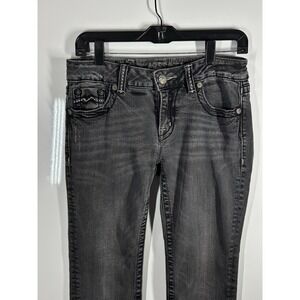 MISS ME Jeans Black Skinny Low Rise Stitched Pocket JD103853 Size 30 Y2K